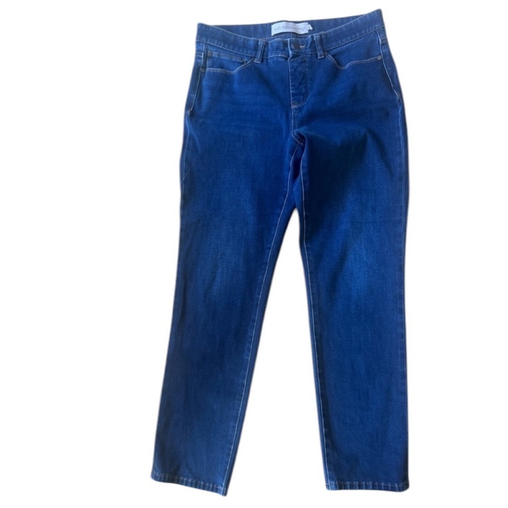 Soft surroundings ladies pull up denim jeans, straight leg size medium